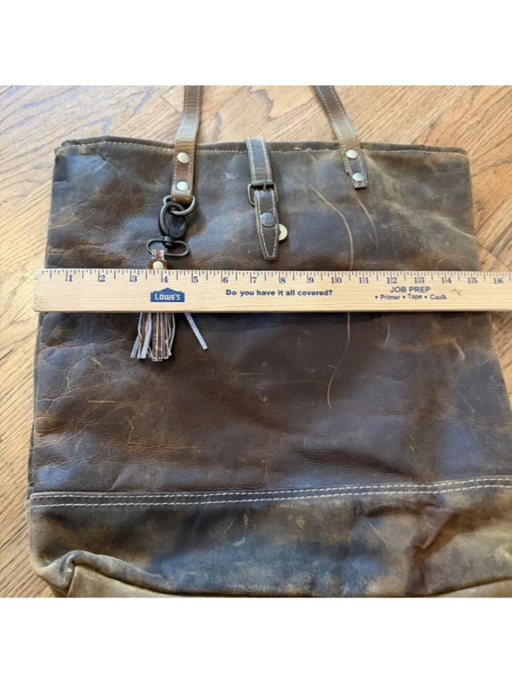 Myra Large Bag genuine distressed leather rugged weathered purse - Picture 4 of 7